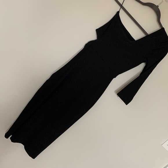 ZARA Black Bodycon Dress Ribbed M - Picture 6 of 11